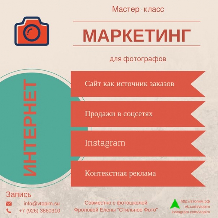 Мастер-класс «Маркетинг для фотографов»